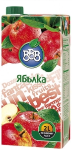 Плодова Напитка ВВВ Ябълка 2 л